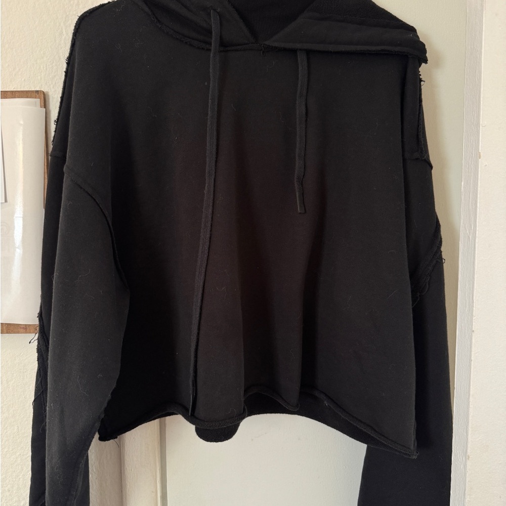 Alo Yoga Black Women's Cropper Hoodie